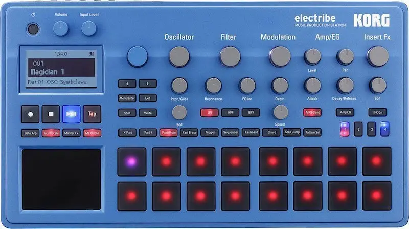 De electribe is een synthesizer-gebaseerde productiemachine die inspiratie razendsnel omtovert in geluid. Hij bevat talrijke, analoge oscillators en een grote verscheidenheid aan filters. Of je nu sounds selecteert of aan het bewerken bent, alle handeling
