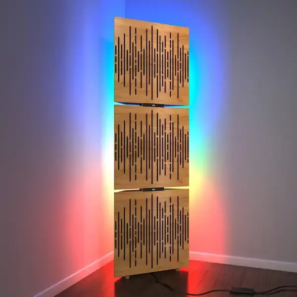 Akoestische RGB vloerstandaard met  Bass Traps Beat