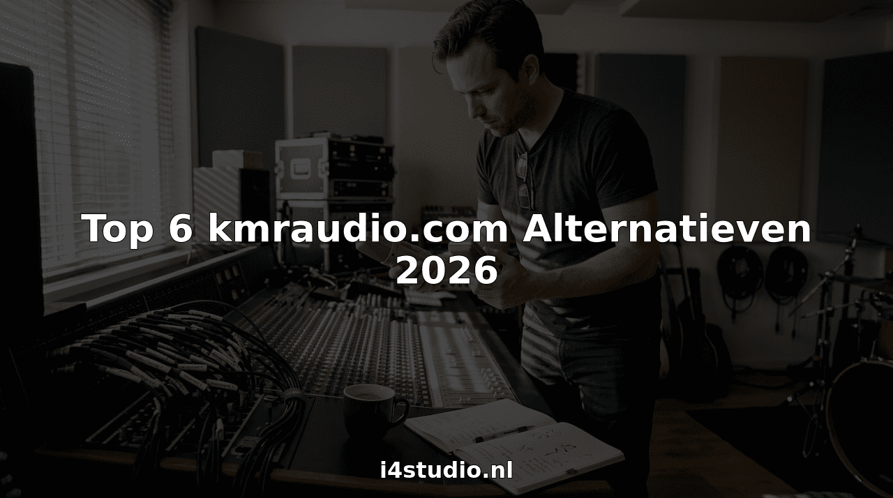 Een geluidstechnicus test verschillende microfoons in een rommelige studio om de verschillen te horen.