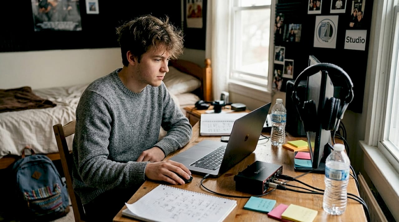 Muzikant stelt zijn thuisstudio samen en kiest de juiste apparatuur