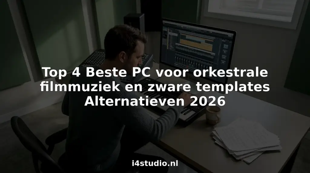 Filmmuziekcomponist met een eigen studio vol orkestrale mogelijkheden op de computer.