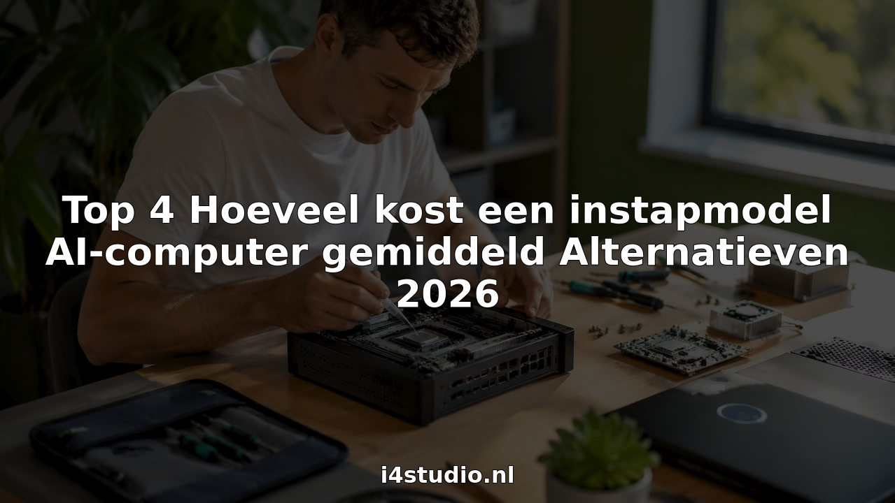 Een technicus zet aan zijn werkbank een basiscomputer voor kunstmatige intelligentie in elkaar.