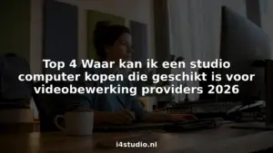 Een video-editor aan het werk achter een professionele montage-opstelling in de studio.