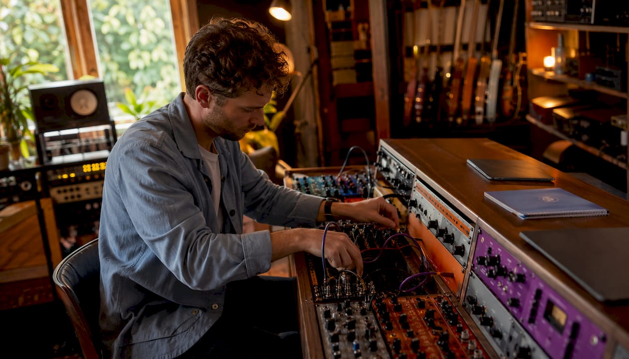 Waarom balanced audio: ruisvrij werken in je studio 2 Man sluit gebalanceerde kabels aan in de studio