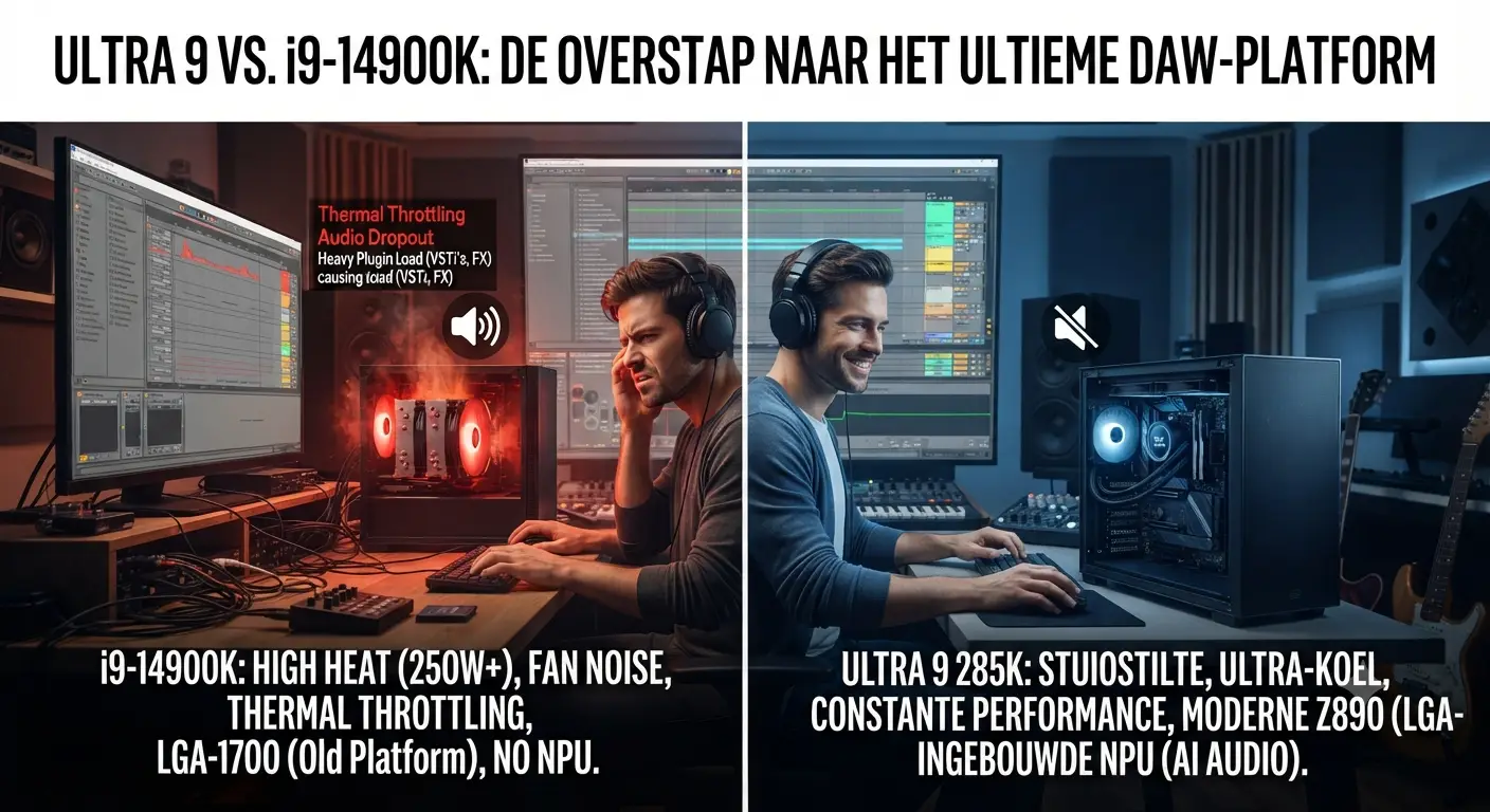 Ultra 9 vs 14900 intel voor daw