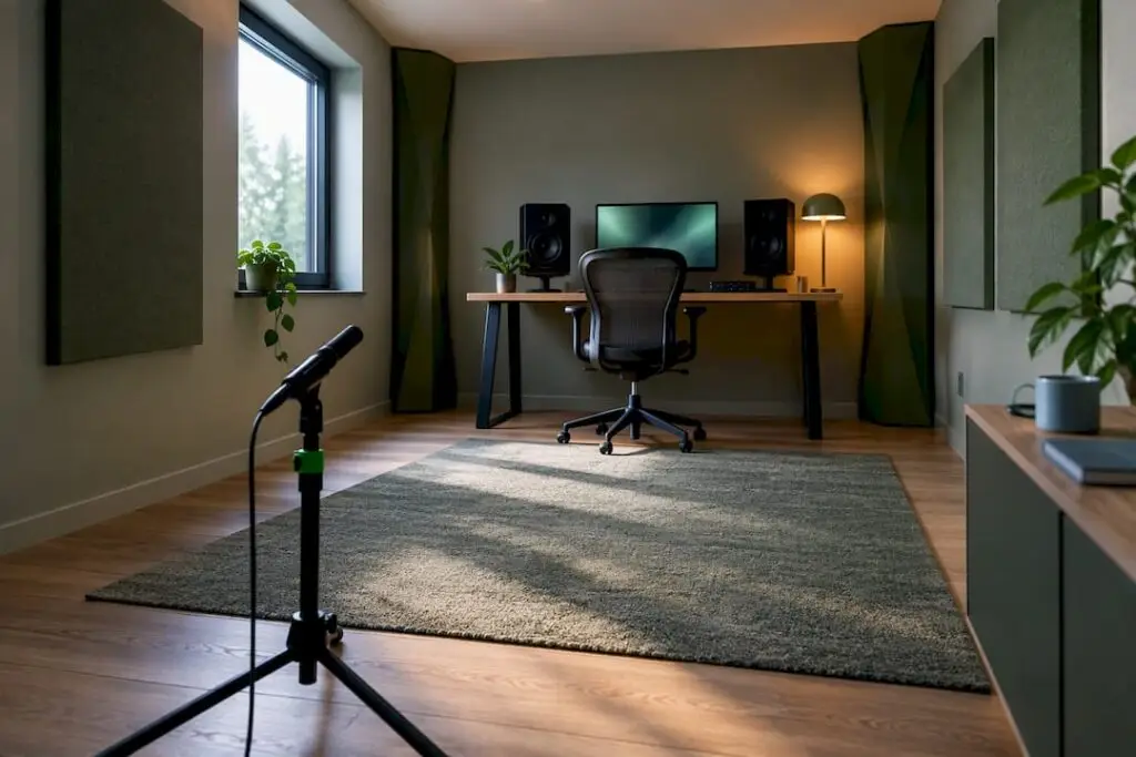 Rechthoekige homestudio met basstraps