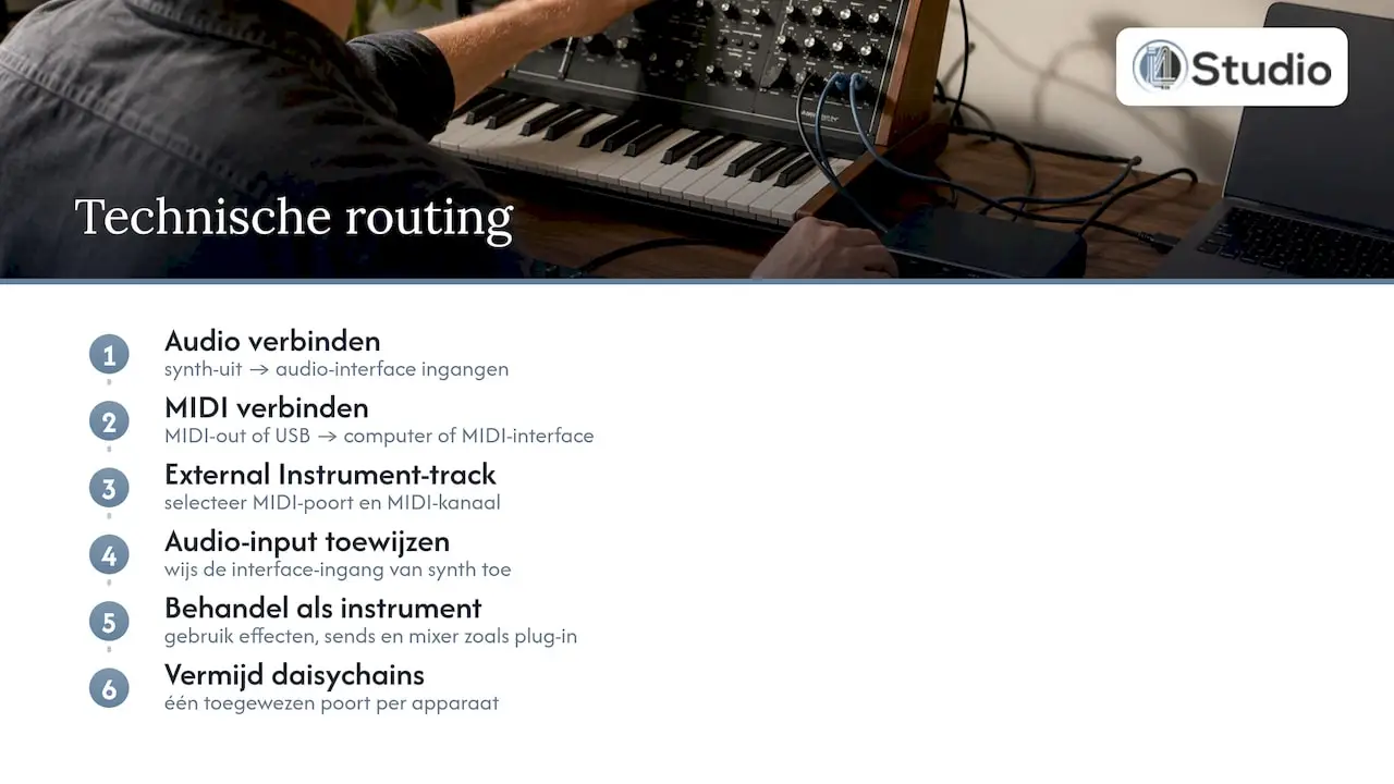 Synthesizer integratie met je DAW: de betrouwbare aanpak 1 Technische routing: synth en DAW stap voor stap verbinden — overview diagram