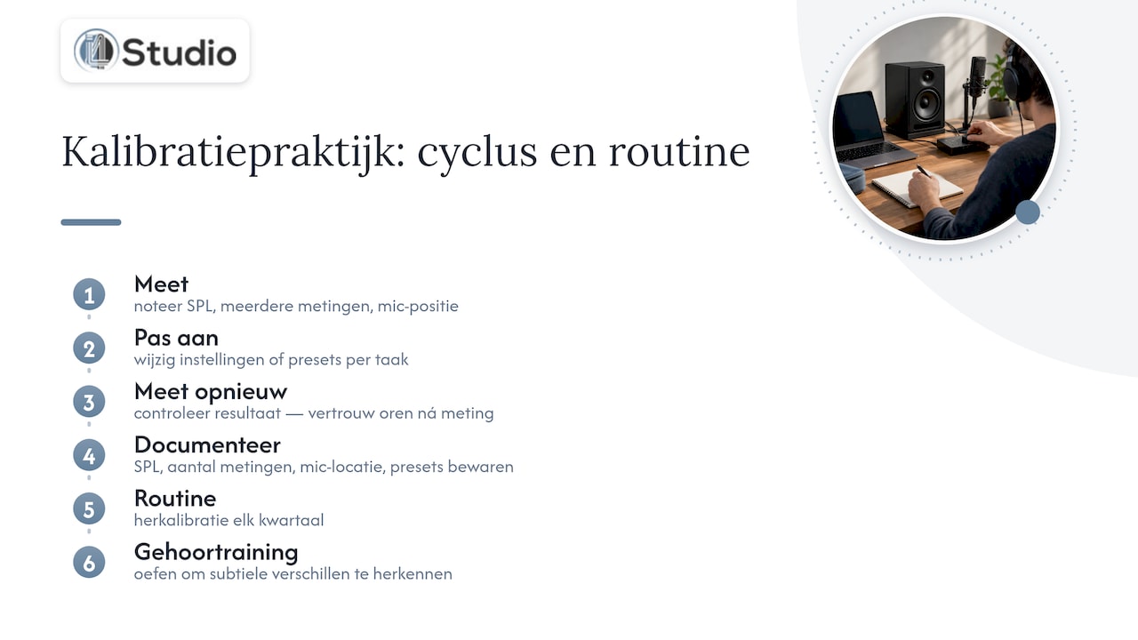 Studiomonitoren kalibreren: de complete stappenplan 3 Een ervaren kijk op kalibratie in de praktijk — overview diagram