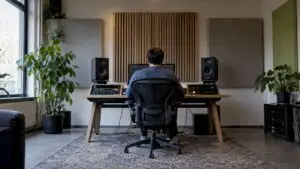 Symmetrische controlroom met sweet spot