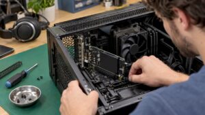 PCIe-audio-interface ingebouwd in studio-pc