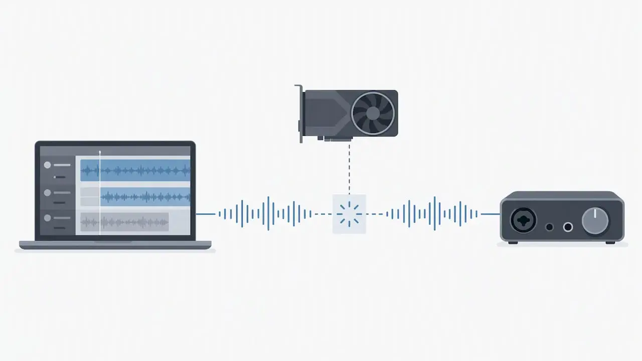 Illustration of driver activity and audio glitches