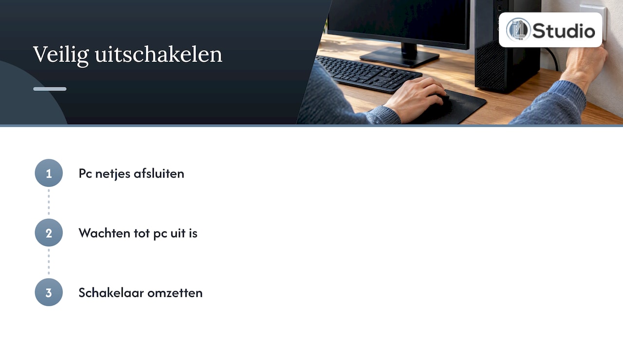 Pc afsluiten voordat je de stroom uitschakelt